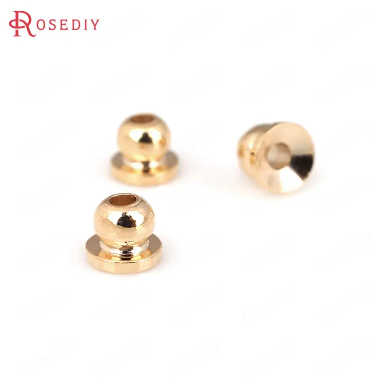 Латунные бусины с покрытием 24 каратным золотом цвета шампанского 4 5x3 мм 10 шт.|diy