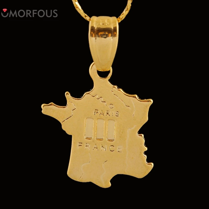10PCS/Lot collier femmes France Map The City Of Paris Gold Color Link Chain Necklace For Women/Men French bijoux
