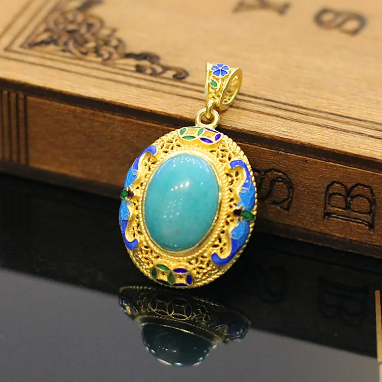 

Character Silver Product Counter Attack Women's Elegant High-End Amazonite Pendants