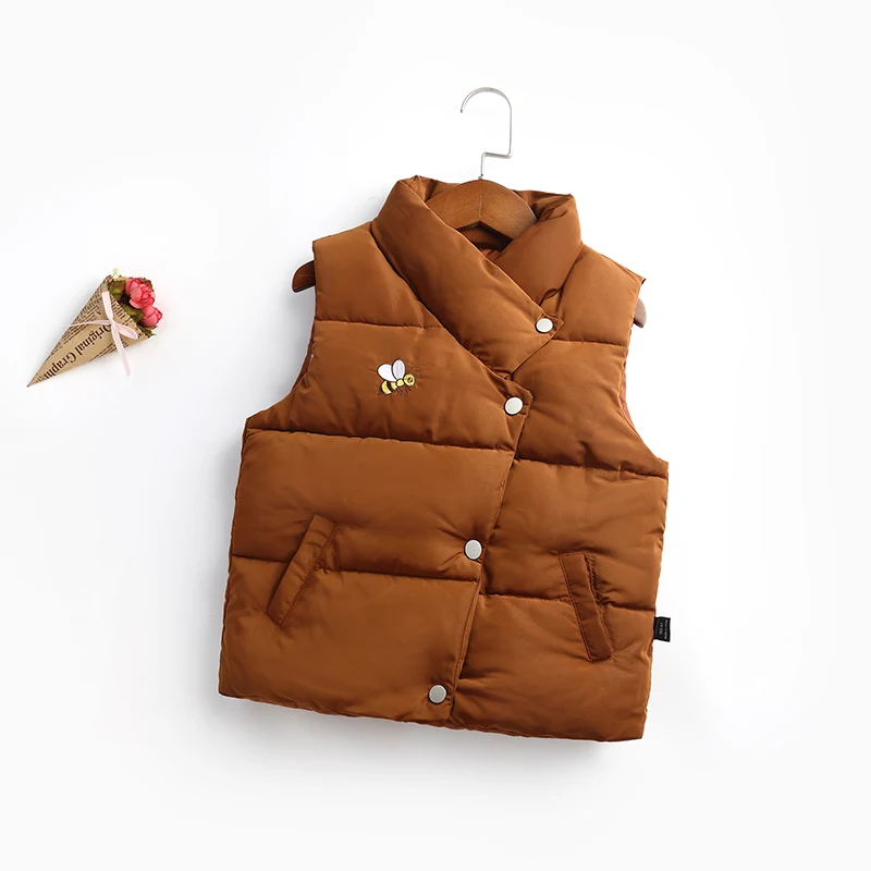 Childdkivy 2018 Winter Little Girls Cotton padded Vests Kids Warm Vest