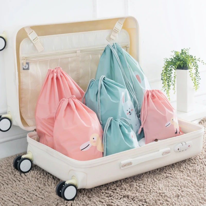 

1PC/Set Drawstring Solid Color Travel Unisex Sort Out Clothing Storage Convenient New Storage Bag Case Useful Bunch Pocket Bag