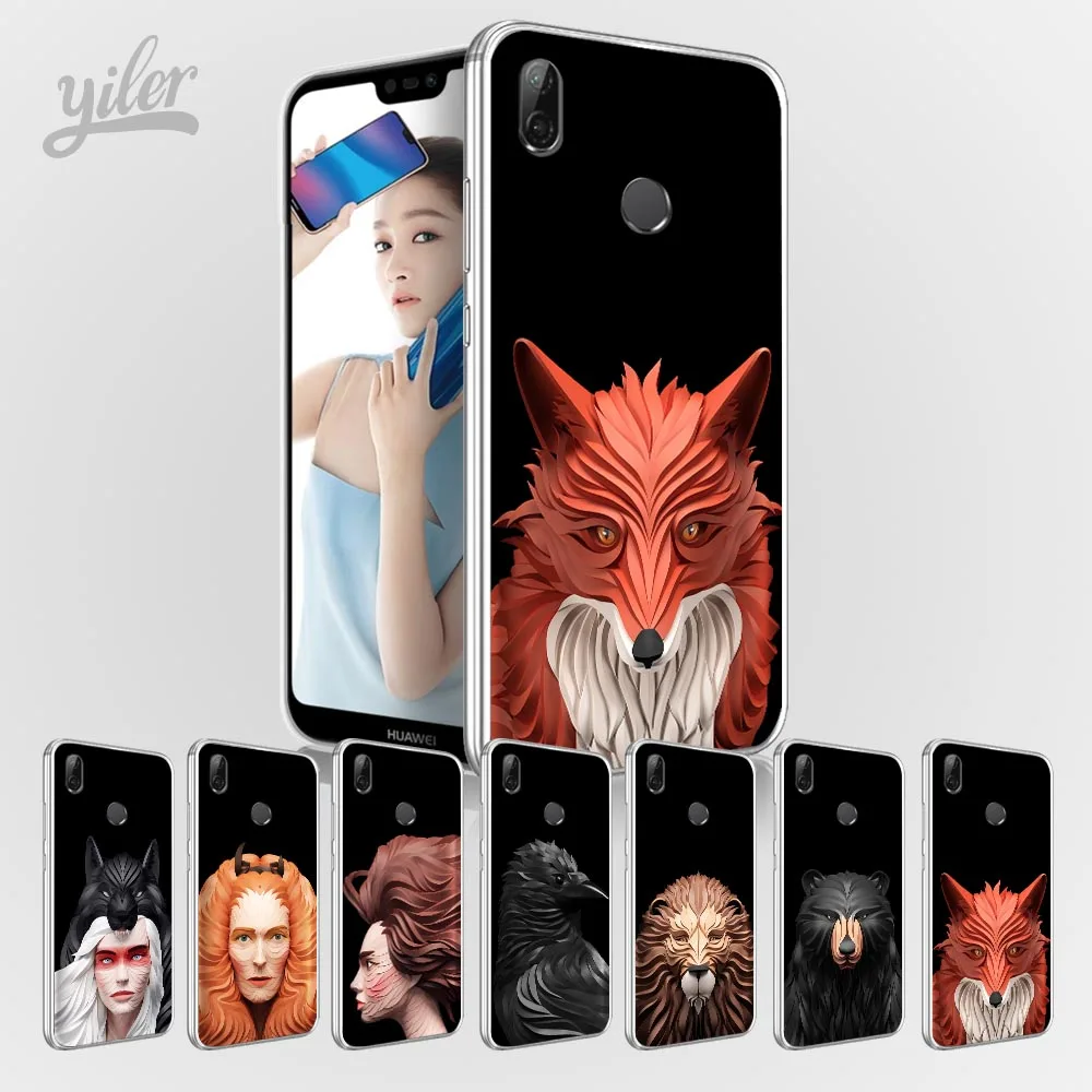 

Fashion Fox Bear Case for Coque Huawei P20 Case P20 lite Pro P Smart Fox case for Funda Huawei Honor 6A 6X 8 9 lite 10 Cover