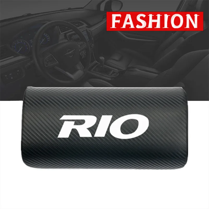 

1pcs car neck pillows both side pu leather single headrest case for For Kia RIO 2017 2018 Accessories Car Styling