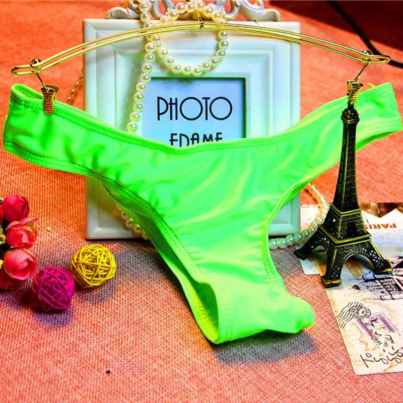 Женская одежда для плавания, трусы бикини с нижней частью, бразильские стринги, купальник, Классический крой, бикини, шорты для плавания, женский купальник - Цвет: Зеленый