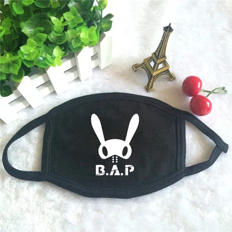 Kpop b. A. P BAP One Shot No Mercy Angel альбом с логотипом K-pop модные маски для лица унисекс хлопковая черная маска для рта - Цвет: P1395 BAP