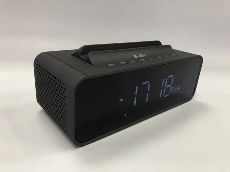 Черный Oneder V06 Bluetooth динамик звуковая коробка Профессиональный умный беспроводной светодиодный экран Будильник активные мультимедия динамик поддержка TF - Цвет: Черный