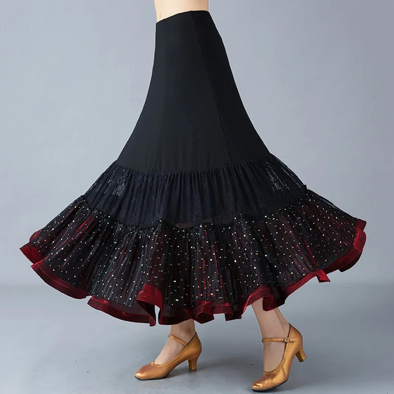 Adult Ballroom Dancing Skirt Black Flamenco Skirts Belly Dancing Suit