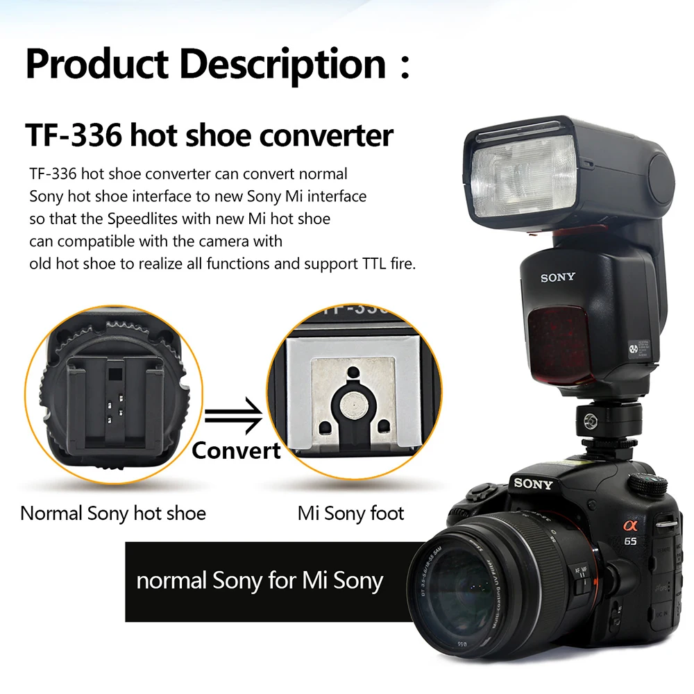 Pixel TF-336 ttl адаптер Горячий башмак конвертер с ПК порт конвертеринг для sony нормальный горячий башмак камеры использовать Mi Горячий башмак вспышки