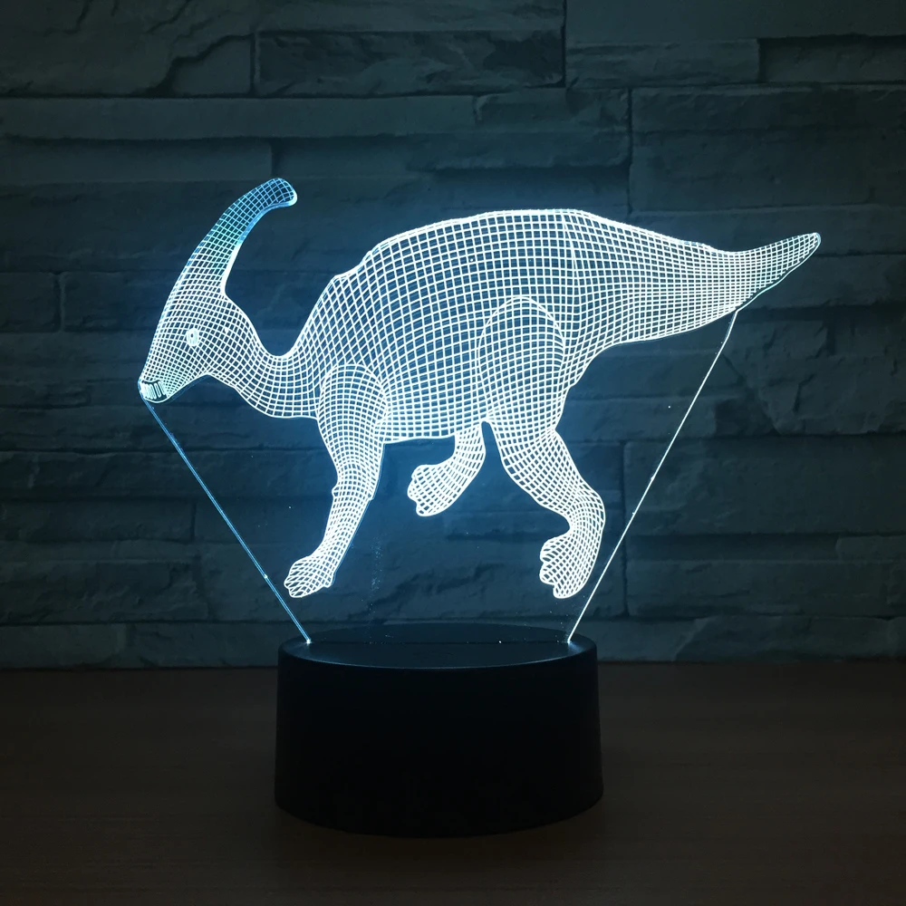 Дропшиппинг Новинка акриловая лампа 3D динозавр юркского периода парк Parasaurolophus