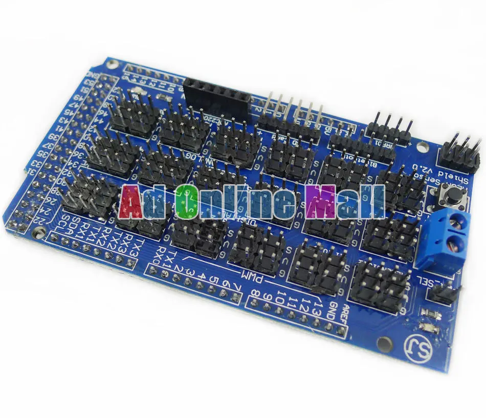 

MEGA Sensor Shield V1.0 V2.0 MEGA 2560 Support IIC Bluetooth SD Robot Parts Mega2560 Sensor Shield For Arduino 5PCS/LOT