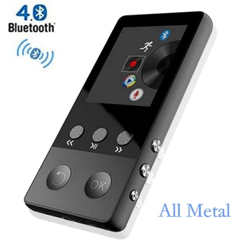 

HiFi Metal MP4 Player with Bluetooth 8GB 2.0 Inch Screen Play 80 hours can Support 64GB SD Card with FM Radio Voice Recorder