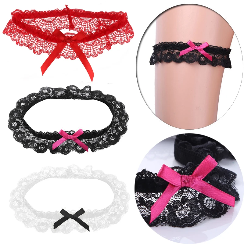 1 PC Fashion Women Bow Floral Lace Elastic Thigh High Leg Garter Belt