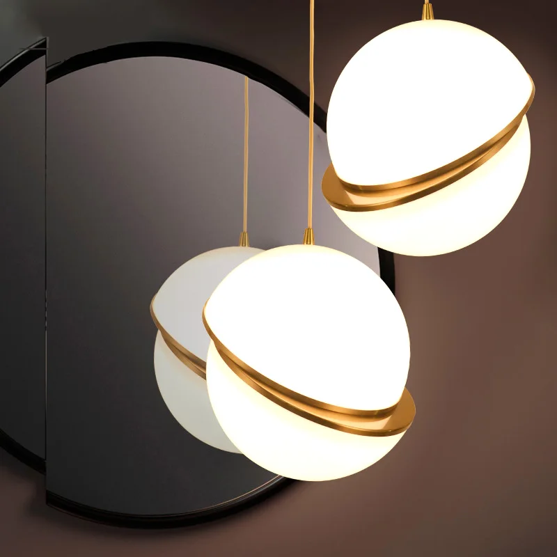 

Creative Glass Ball LED Pendant Lights Hardware Plating Process Pendant Lamps for Bedroom Restaurant Bar Lighting Fixtures
