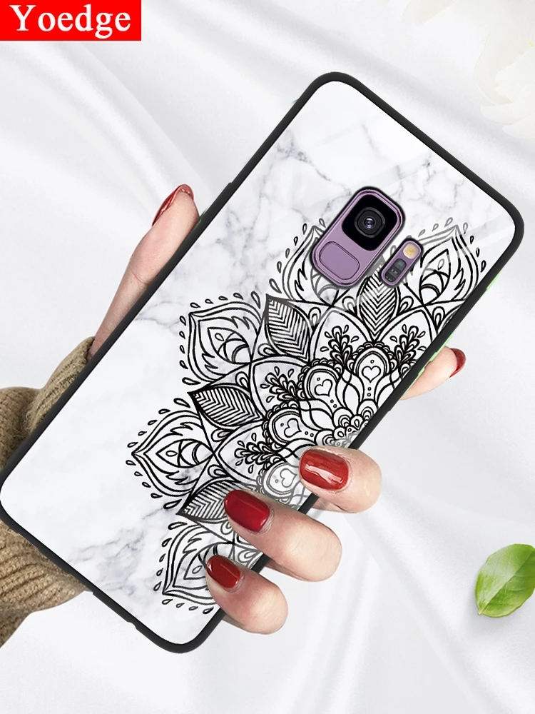 

Tempered Glass Case For Samsung Galaxy J4 A6 A8 Plus A7 2018 J7 Prime Note 8 9 A6s S8 S9 S10 Plus S10e A50 M10 M20 Florals Funda