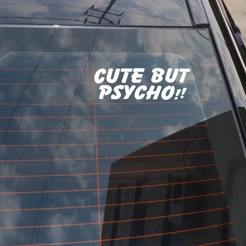 YJZT 15 см * 5 забавно мило но PSYCHO! Виниловая наклейка на автомобиль черный
