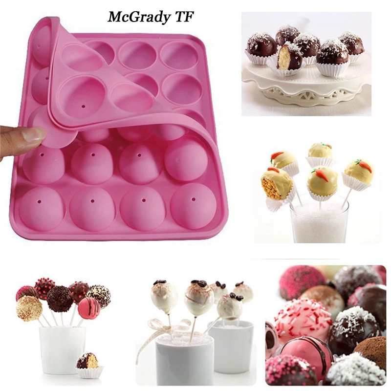 

20 Hole Silicone Tray Pop Cake Stick Mould Lollipop Party Cupcake Baking Mold Ice Cream Sphere Maker Chocolate Mold Cake Tools