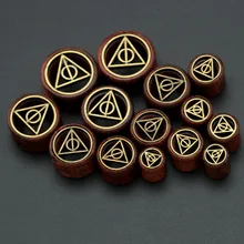 2 шт деревянные беруши, тоннели плоти, треугольные ушные Датчики 8 мм-20 мм, полые ушные расширители растяжители, пирсинг, ювелирные изделия для мужчин и женщин