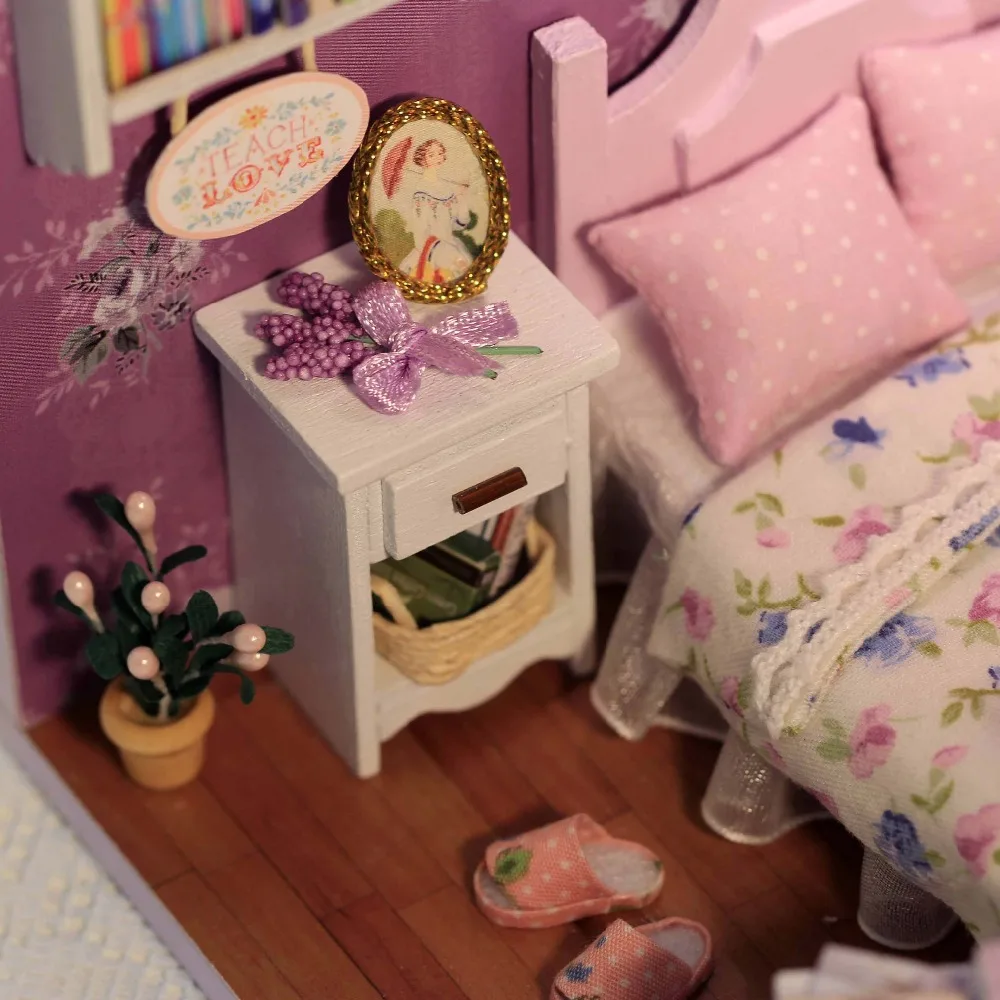 Милая комната Diy Миниатюра ручной работы кукольный домик милый набор снов с крышкой светодиодный свет сладкий солнечный кукольный дом девочка ребенок подарок