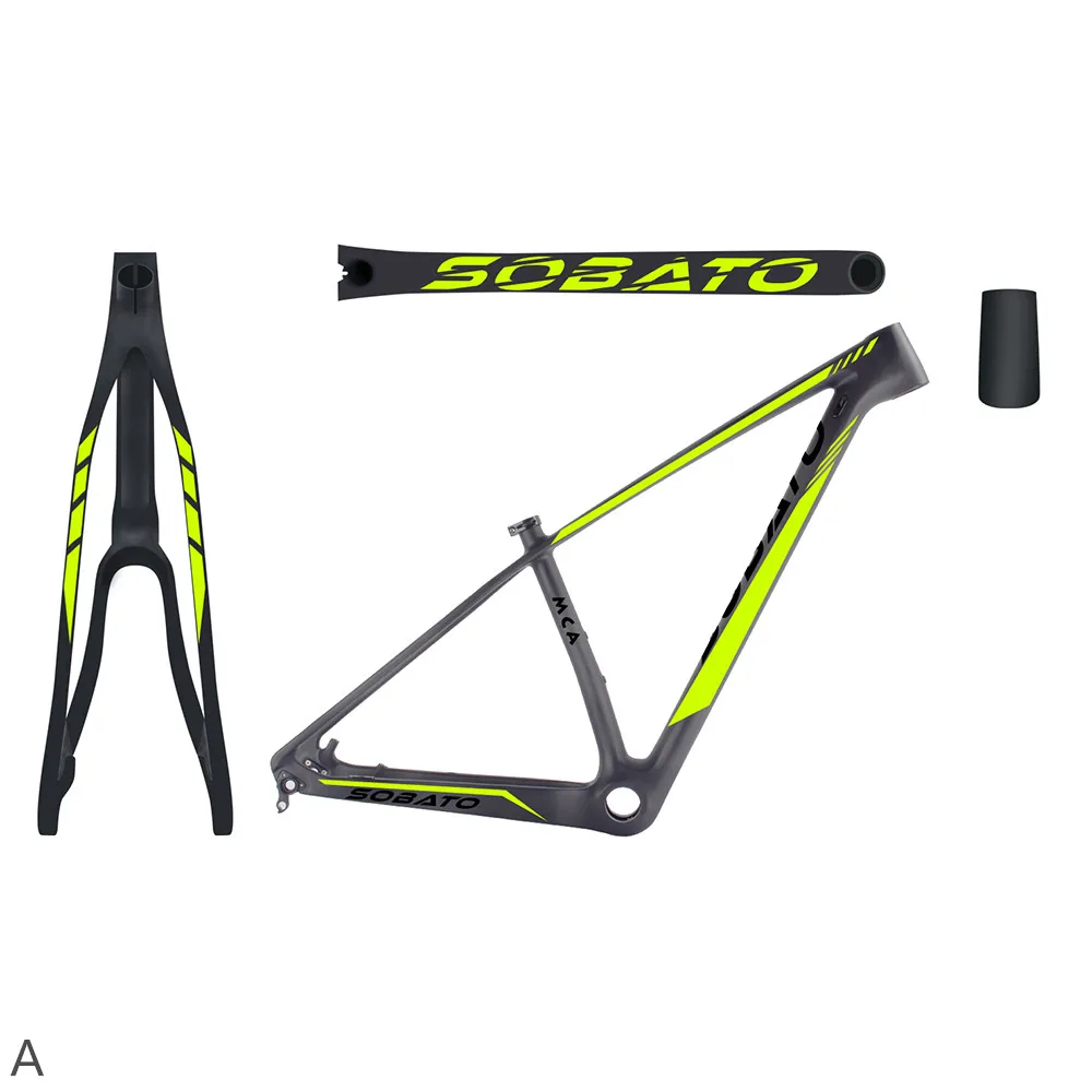 SOBATO 20" carbon MTB frame XC Cross Country mountain bike 142*12 135