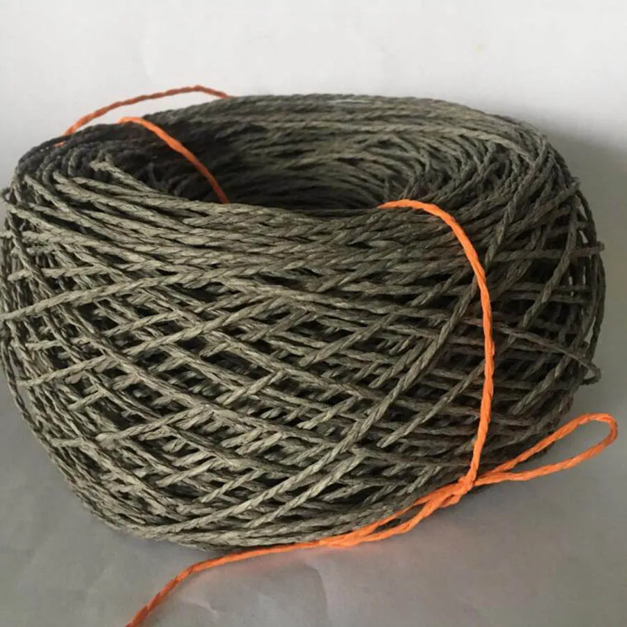 gray 6*100 г/упаковка летняя рафия бумага соломенное Вязание Пряжа цветная пряжа для шляпы ручной работы сумки корзины поставщик - Цвет: gray