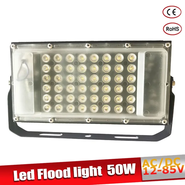 Led Flood Light 12 Volt Waterproof IP65 50W AC/DC12 85V LED Spotlight Refletor Outdoor lighting