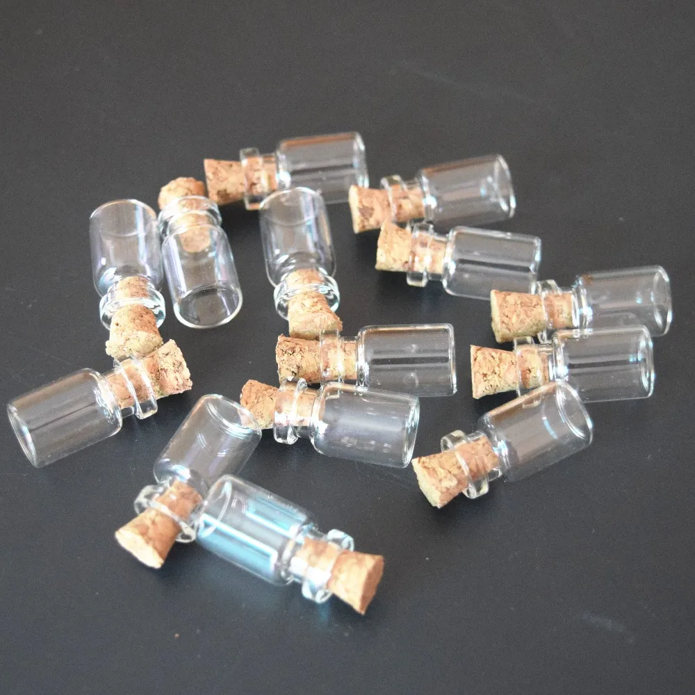 50pcs 0.5mL Mini Small Tiny Clear Cork Stopper Glass Bottles Vials Wholesale  shipping 3