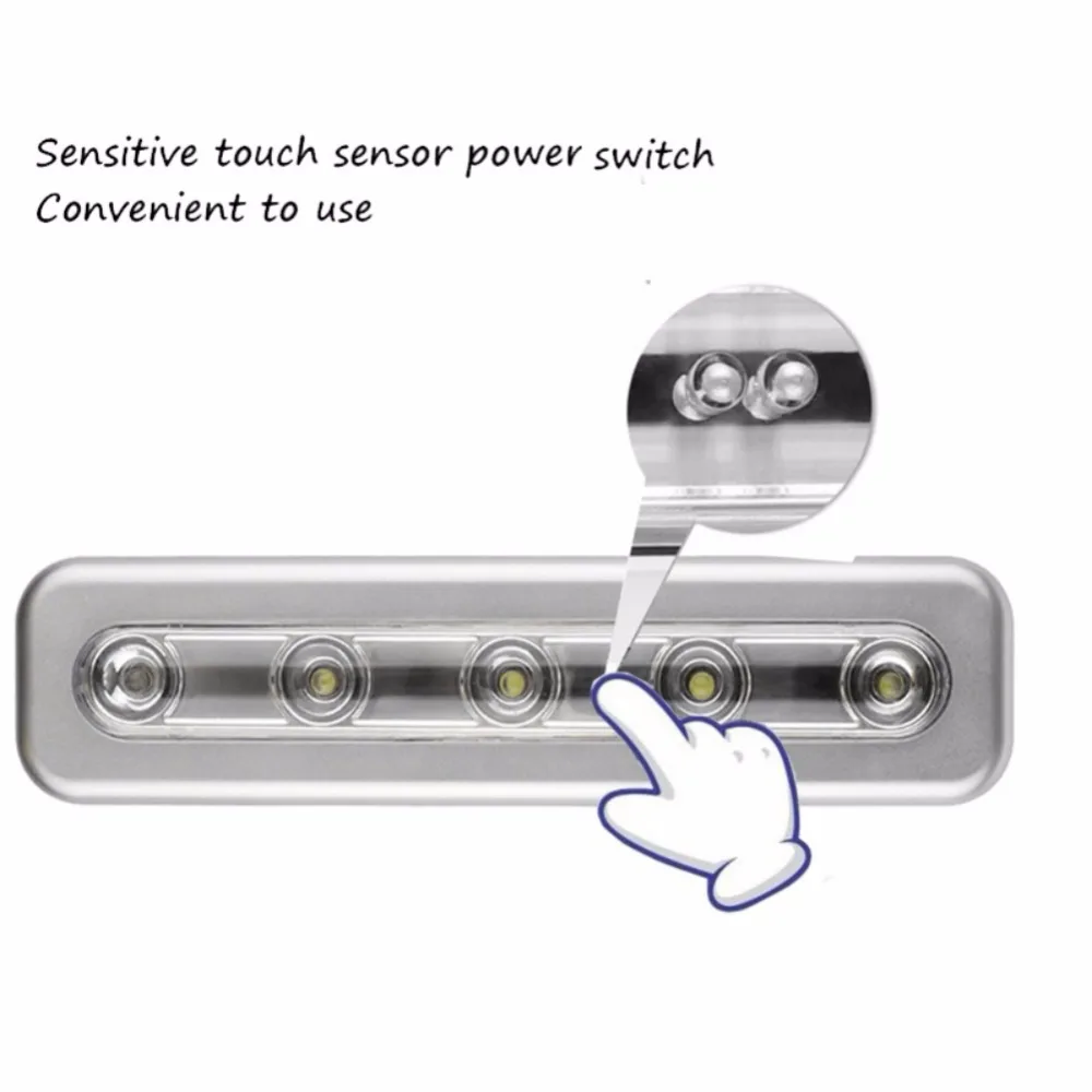 Мини беспроводной настенный светильник светодиодный кухонный шкаф ночной Светильник для шкафов 5 светильник s под батареей светильник ing Home