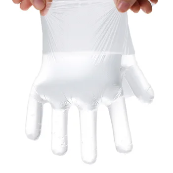 

100PCS Multifuctional Disposable BBQ Restaurant Transparent Plastic Food-grade Gloves One Time Using Kitchen Gloves