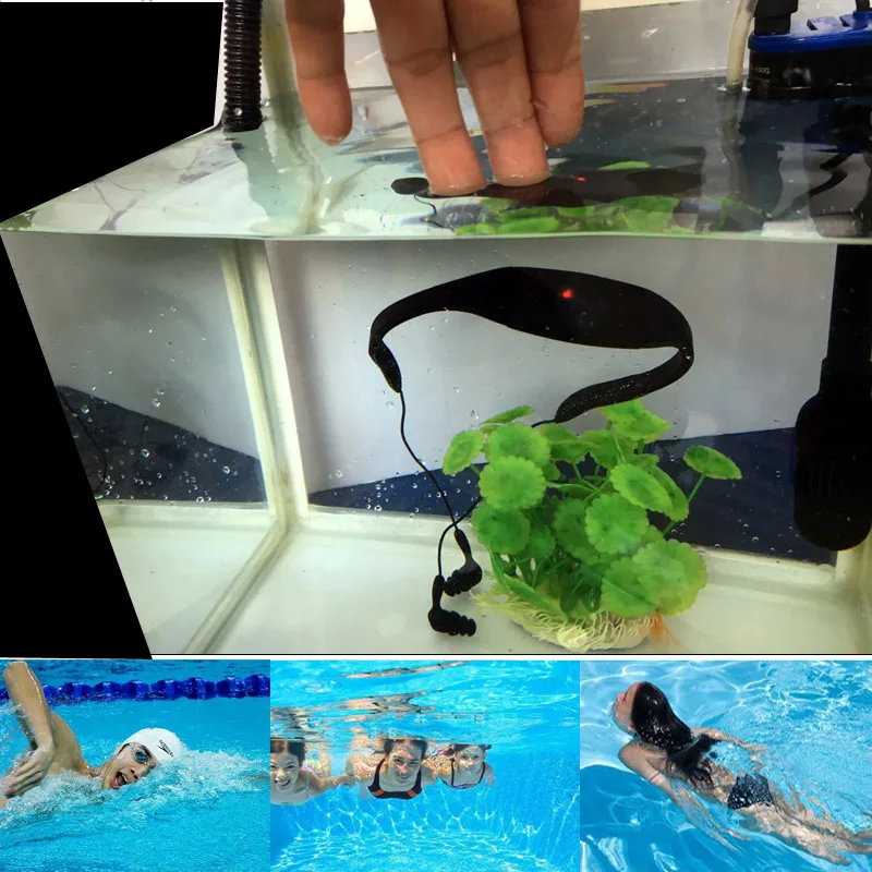 IPX8 водонепроницаемый 8 Гб подводный спорт MP3 музыкальный плеер шейным стерео аудио наушники с FM для дайвинга плавательный бассейн MV28