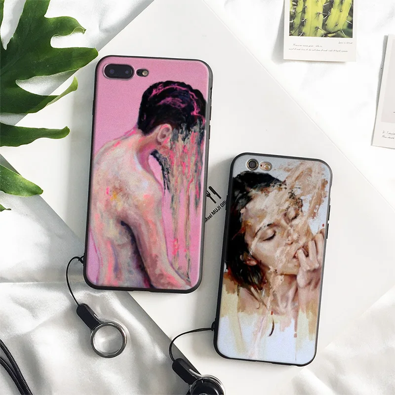 

Trippy Art Painting Free Hang Rope Tpu Soft Silicone Mobile Phone Case Cover Shell Bag For Apple iPhone 5 SE 5S 6 6S 7 7 Plus