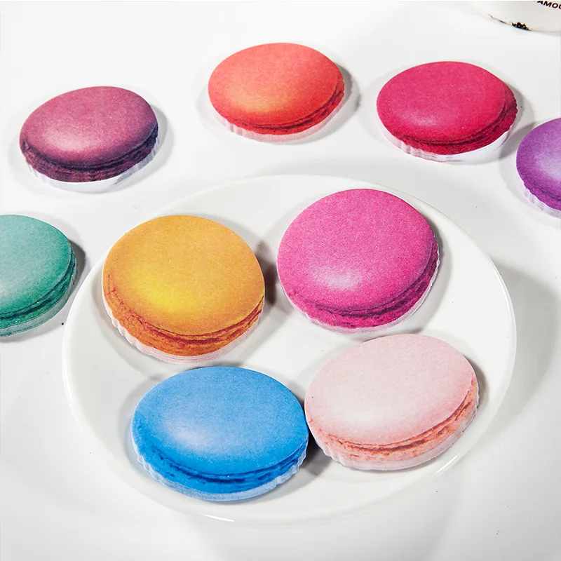 Реалистичные macarons десерт Блокноты Дневник наклейки N раз почтовое отделение обучения липкие наклейки канцелярские принадлежности