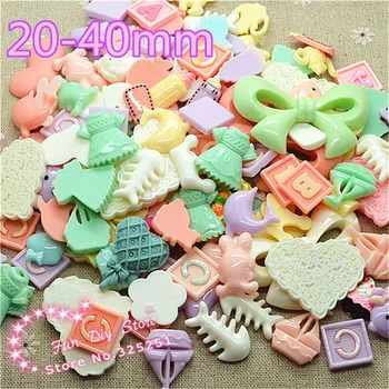 

resin cute baby sweet mix style flat back Scrapbooking Hair Bow Center decoration 20-40mm 100pcs/lot