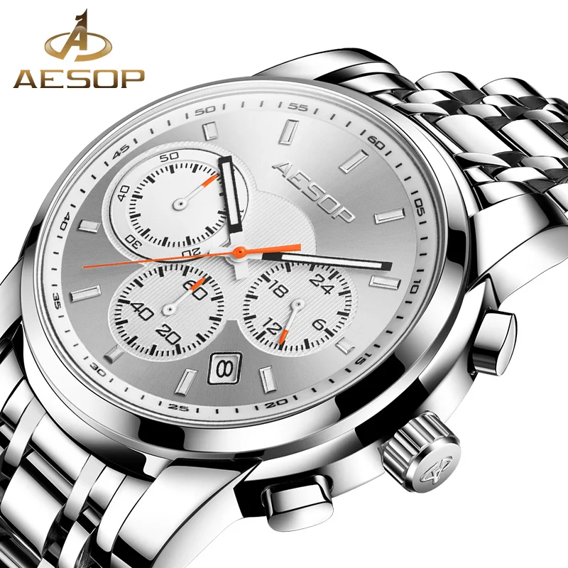 

AESOP Men's Watch Top Brand Luxury Men Wristwatch Male Clock Gold Man Watch Chronograph Waterproof Watches Relogio Masculino