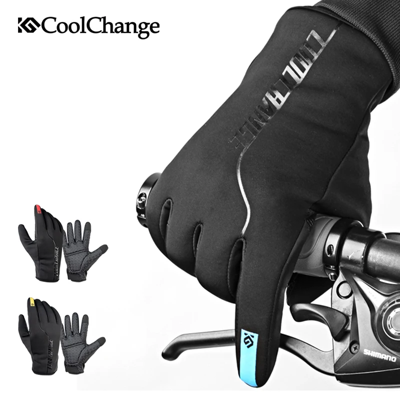 Зимние ветрозащитные перчатки для велоспорта, теплые велосипедные перчатки с полным пальцем, перчатки для велоспорта с сенсорным экраном MTB для мужчин и женщин