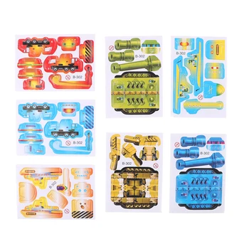 

DIY Craft Hot Sale Paper Tank Engineering Vehicle Miniature 3D Model Puzzles Jigsaw Puzzle Toys For Children Kids