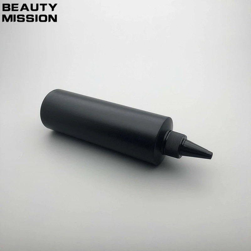Beauty Mission, 500 мл, 10 шт./лот, пустая пластиковая бутылка, черная пластиковая бутылка с черной закрученной верхней крышкой s, заостренный рот верхней крышки
