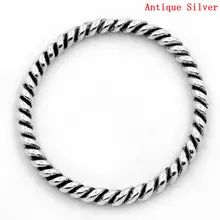 DoreenBeads из металлического сплава цинка Закрытая пайка соединительные кольца Круглый античное серебро узоров 18,0 мм(6/") Dia, 25 шт, новинка