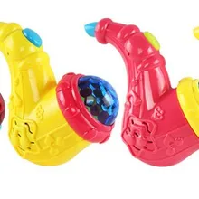 Случайный цвет света проекционный музыкальный инструмент игрушка саксофон один шт