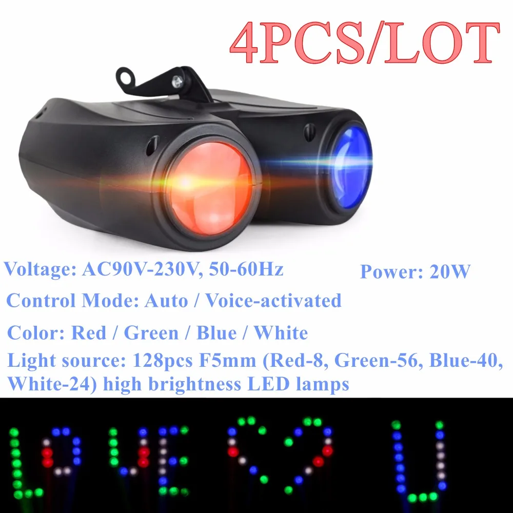 

4Pcs/Lot LED Effect Light with 128 LED RGBW Double Laser Stage Effect Lighting for Club Disco DJ Party Bar KTV Wedding Lighting