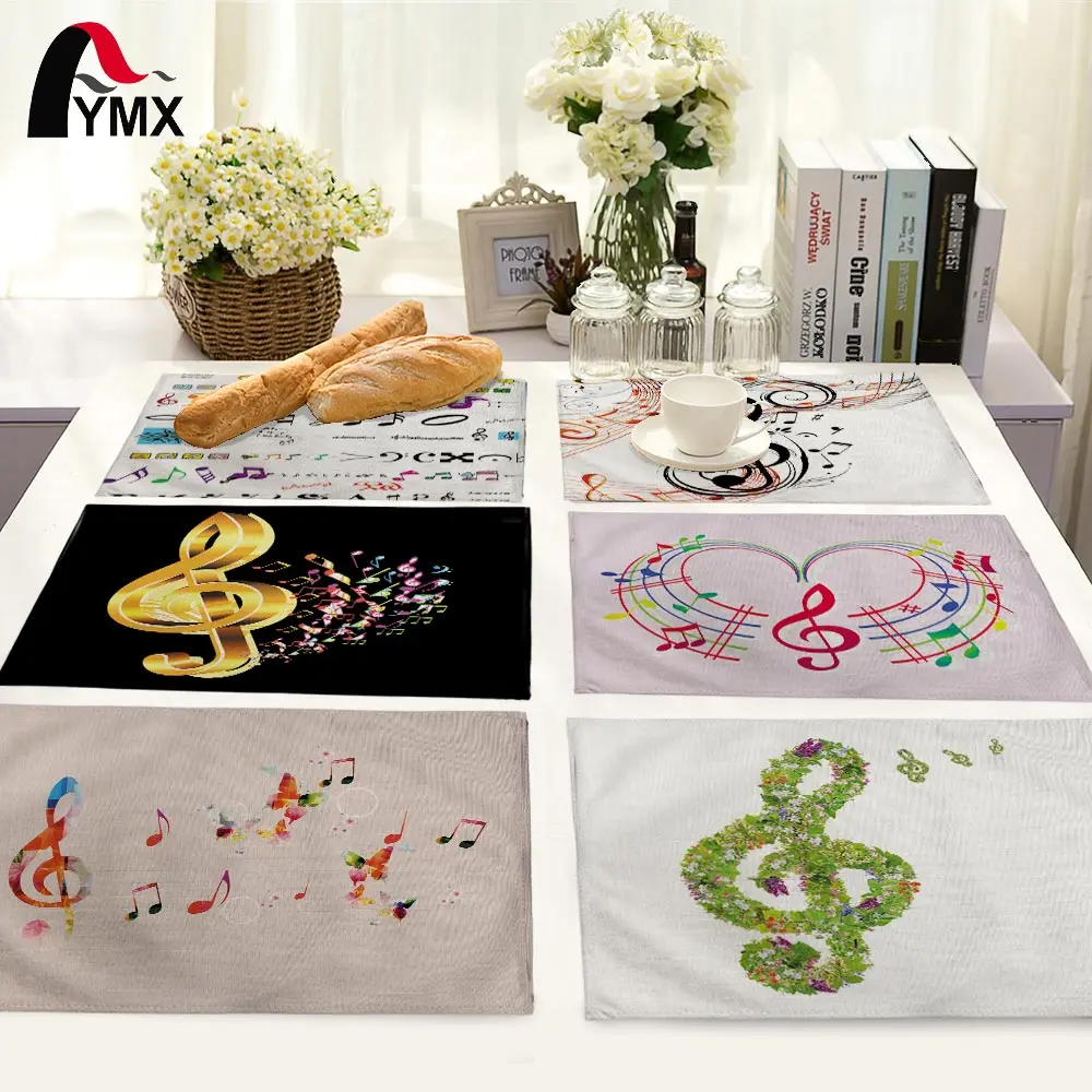 

Musical Notes Cotton Table Napkins Polyester Dinner Cloth Hotel Table Napkins For Wedding Supplies Party Decoration Table Mat