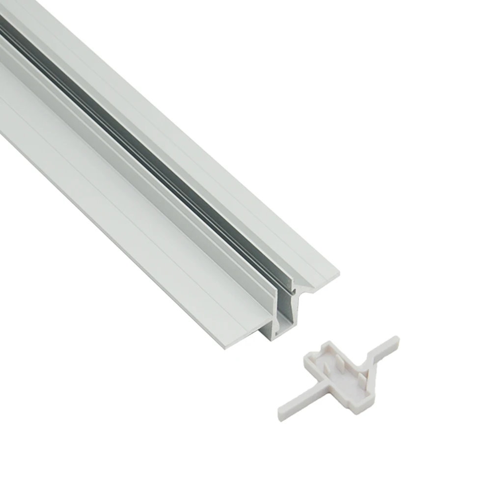 Алюминиевый светодиодный профиль без крышки для вставки 8 мм закаленного стекла и для витрины или витрины освещения