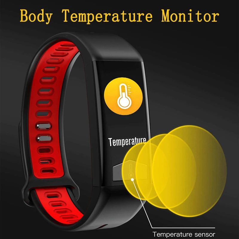 

Body Temperature Smart Wristband ECG Heart Rate Monitor Smart Bracelet Activity Record Bluetooth Music Weather Health Smartband