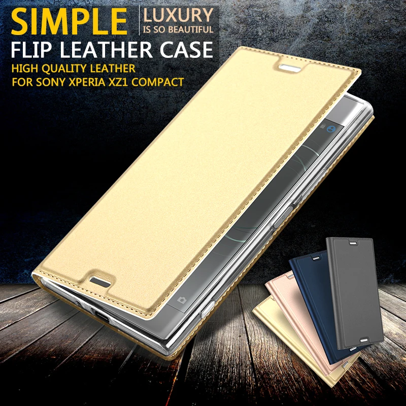 

Leather Case for Sony Xperia XZ1 Compact Fundas Flip Stand Card Slot Wallet Cover for Sony Xperia XZ1 Compact Cases Coque Hoesje