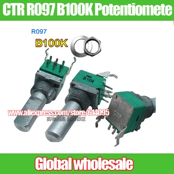 

5pcs CTR Precision R097 Amplifier Audio Volume B100K Potentiometer / Adjustable Dual Potentiometer B100K Half Shank Length 12mm