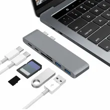 Usb-концентратор type-c USB Hub концентратор+ устройство для чтения карт памяти+ зарядка PD 4K HD 6-в-1 конвертер мультимедийного Интерфейс удлинитель адаптер