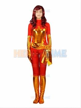 

Red X-men Costume halloween cosplay Dark Phoenix Superhero costume show zentai suit free shipping