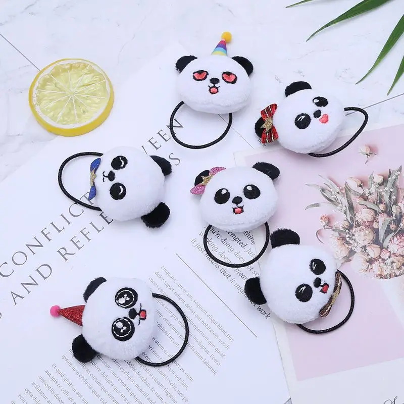 

Children Kids Hair Rope Cartoon Cute Panda Baby Bow Band Girls Ponytail Elastic Ring