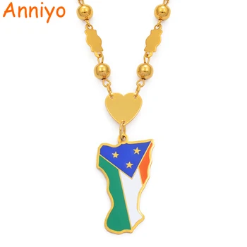 

Anniyo Mokil Atoll Flag Pendant Beads Chain Necklaces Women Men,Stainless Steel and Enamel Micronesia Jewelry #077821