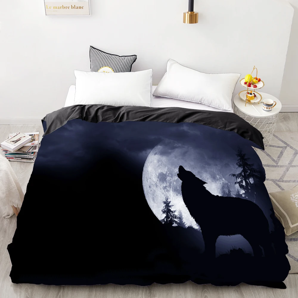 3D принт пододеяльник индивидуальный дизайн, одеяло/одеяло чехол queen/King, постельные принадлежности 220x240, постельное белье животные белый тигр - Цвет: Wolf-04