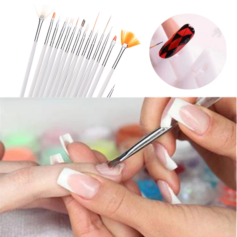 15 pcs nail art gel brush Nail Art Decorations Brush Set Tools